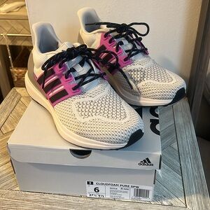 Adidas White and Pink Running Shoes
